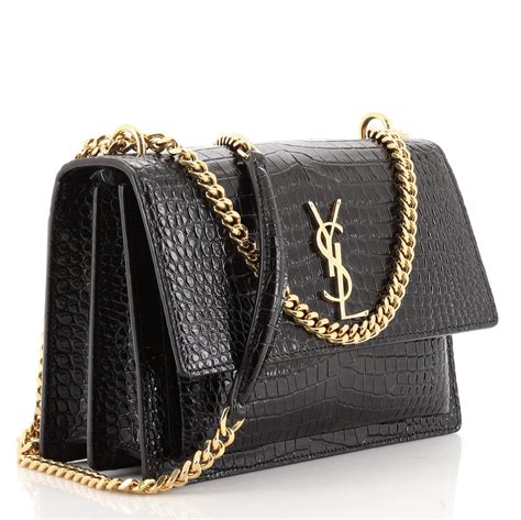 ysl medium sunset bag crocodile|saint laurent sunset leather handbags.